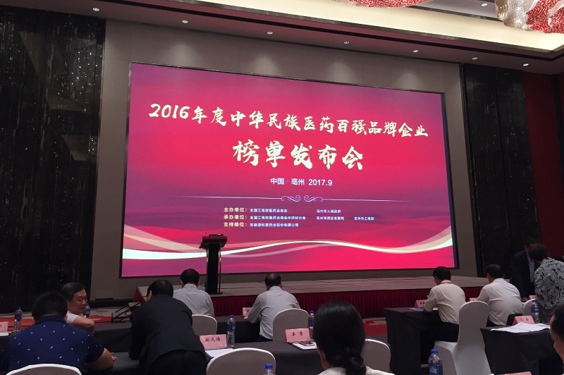世界杯药业携热毒宁注射液强势上榜“2016年度中华民族医药百强品牌企业”